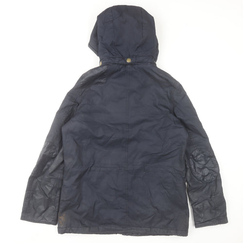 H&M L.O.G.G Women’s Blue Cotton Hooded Parka Jacket Size 8