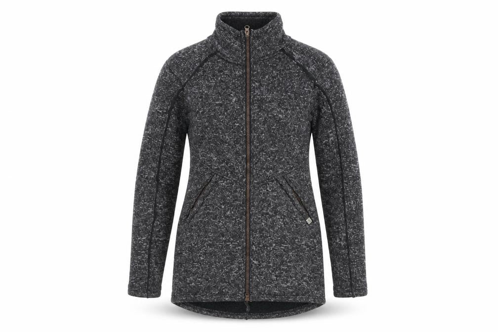 Front view of Avalanche women’s grey full zip fleece jacket, size S