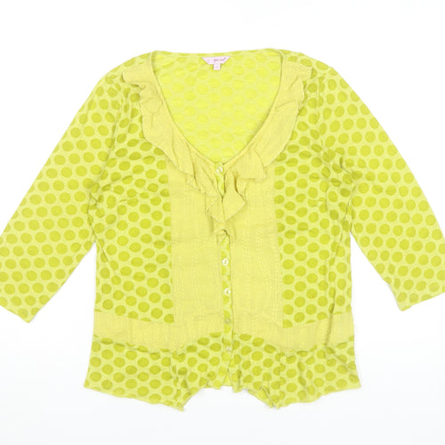 Marks and Spencer Per Una Green Polka Dot Ruffle Blouse Women’s Size 12