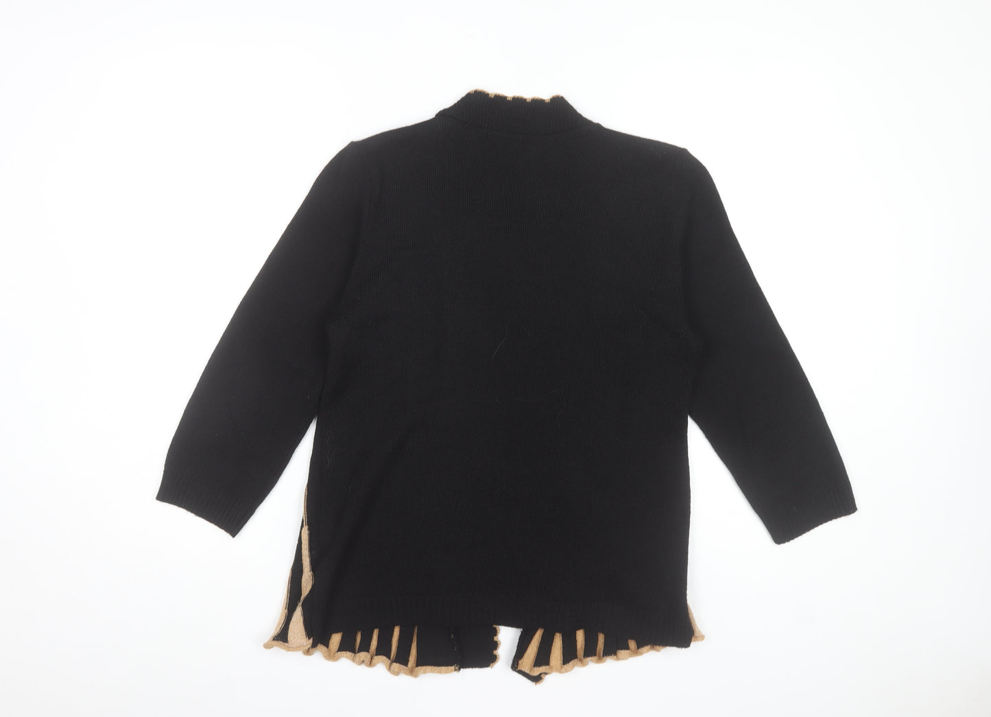 Forever by Michael Gold Women's Black Tunic Knit Top Size S 3/4 Sleeve