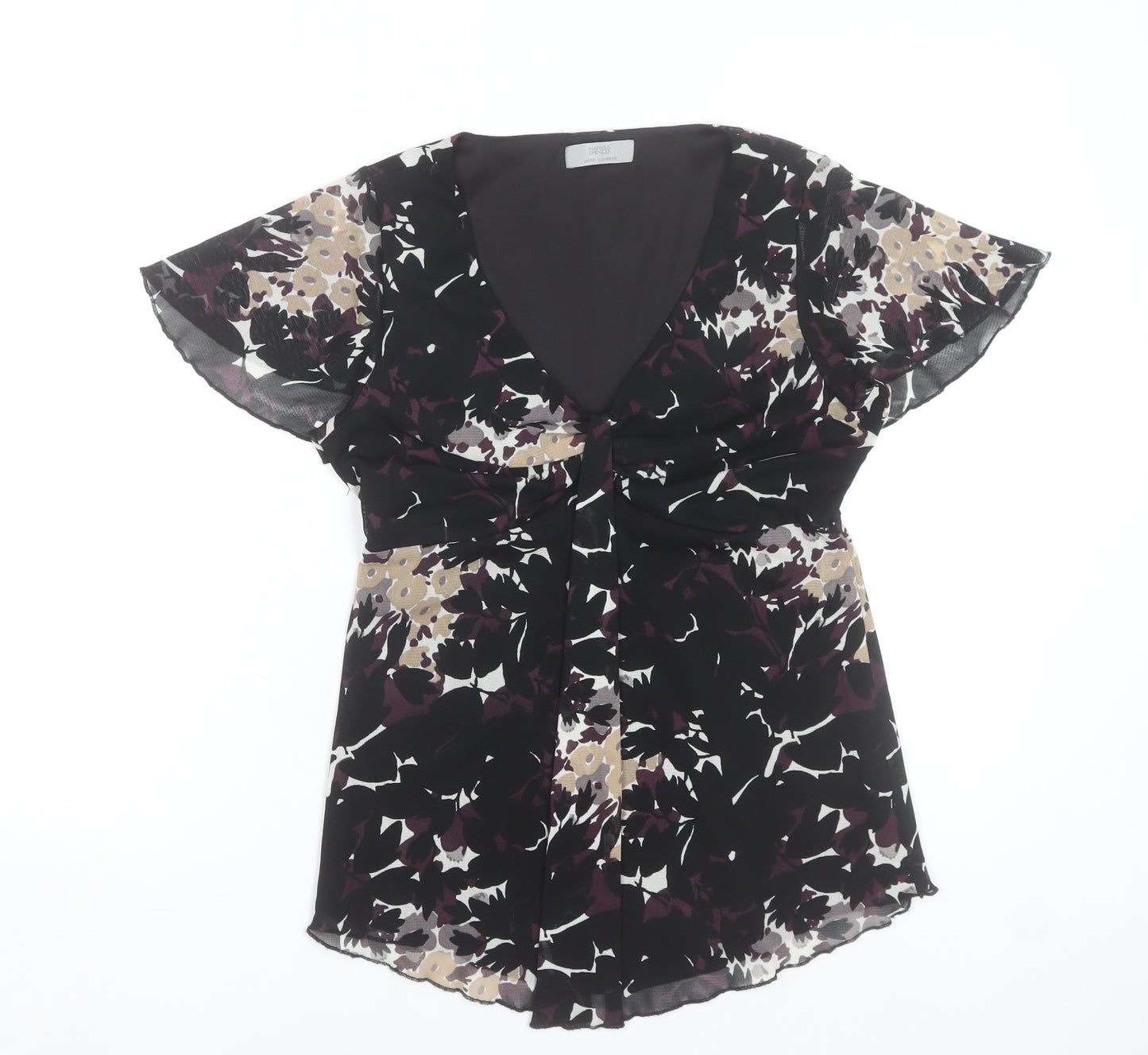 Marks and Spencer Women’s Multicoloured Floral Chiffon Tunic Blouse UK 12