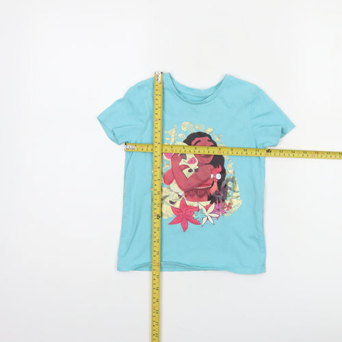 George Disney Princess Moana Blue Girls T-Shirt 4-5 Years Short Sleeve