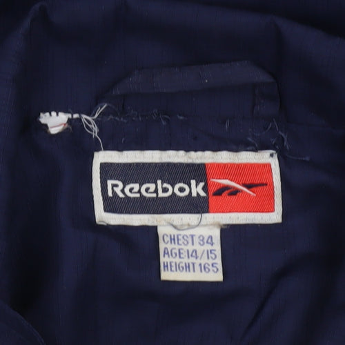 Reebok Boys Blue Full Zip Track Jacket 14-15 Years 34in Chest