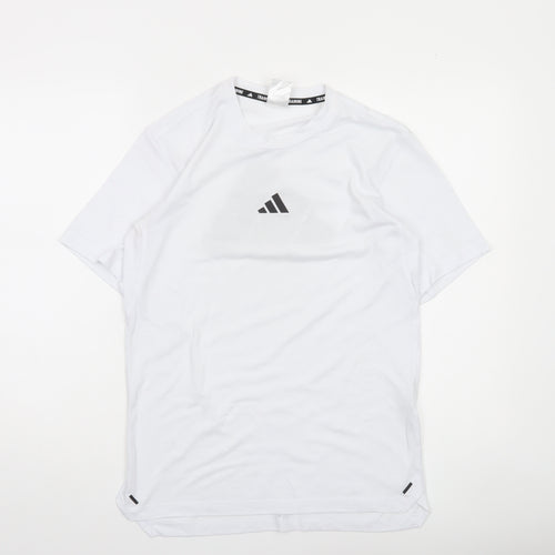 Adidas Men's White Training T-Shirt Size S Moisture Wicking Gym Top