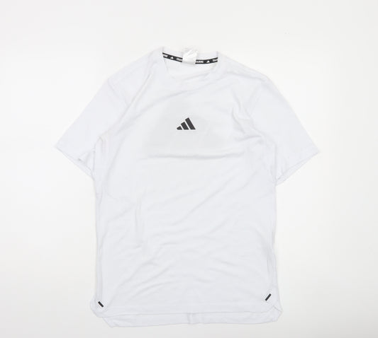 Adidas Men's White Training T-Shirt Size S Moisture Wicking Gym Top