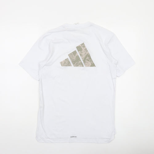 Adidas Men's White Training T-Shirt Size S Moisture Wicking Gym Top
