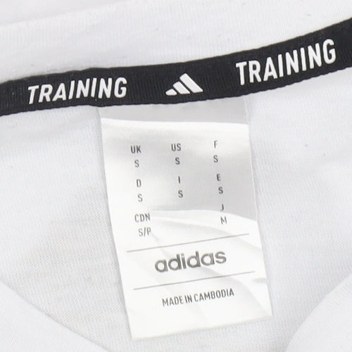 Adidas Men's White Training T-Shirt Size S Moisture Wicking Gym Top