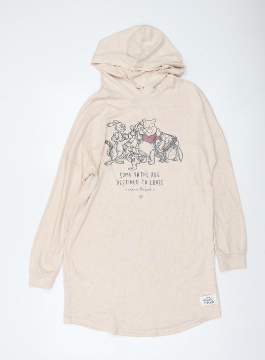 Disney Winnie the Pooh Beige Hooded Women’s Nightshirt Size 10-12
