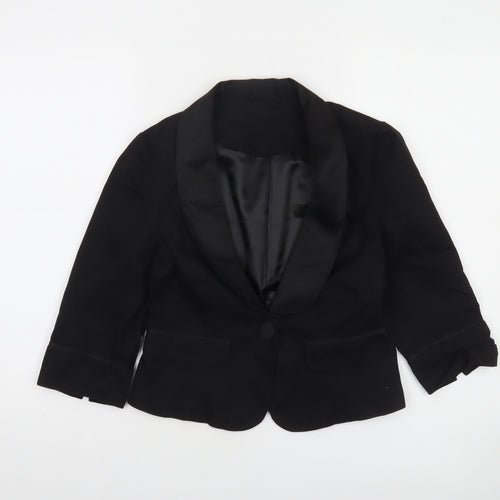 New Look Women's Black Tuxedo Suit Jacket UK 10 Shawl Lapel