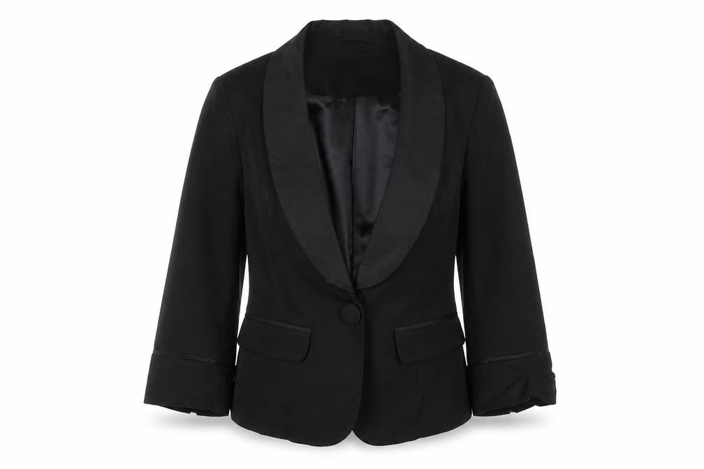 New Look Women's Black Tuxedo Suit Jacket UK 10 Shawl Lapel