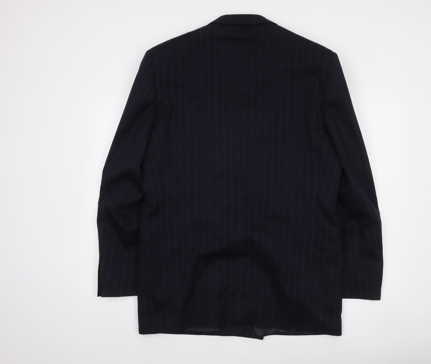 Horne Brothers Men's Black Pinstripe Wool Double-Breasted Blazer 40L Classic Fit
