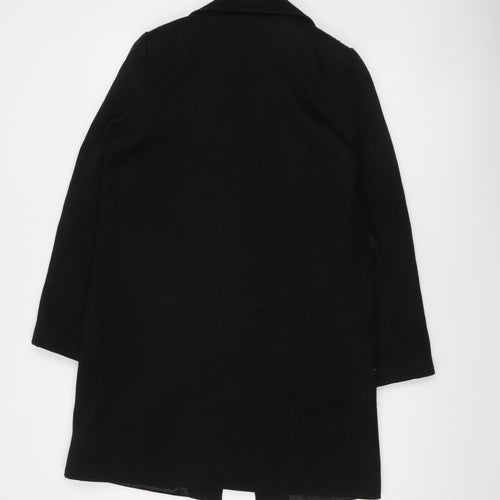 Next Women’s Black Floral Embroidered Long Coat Size 8