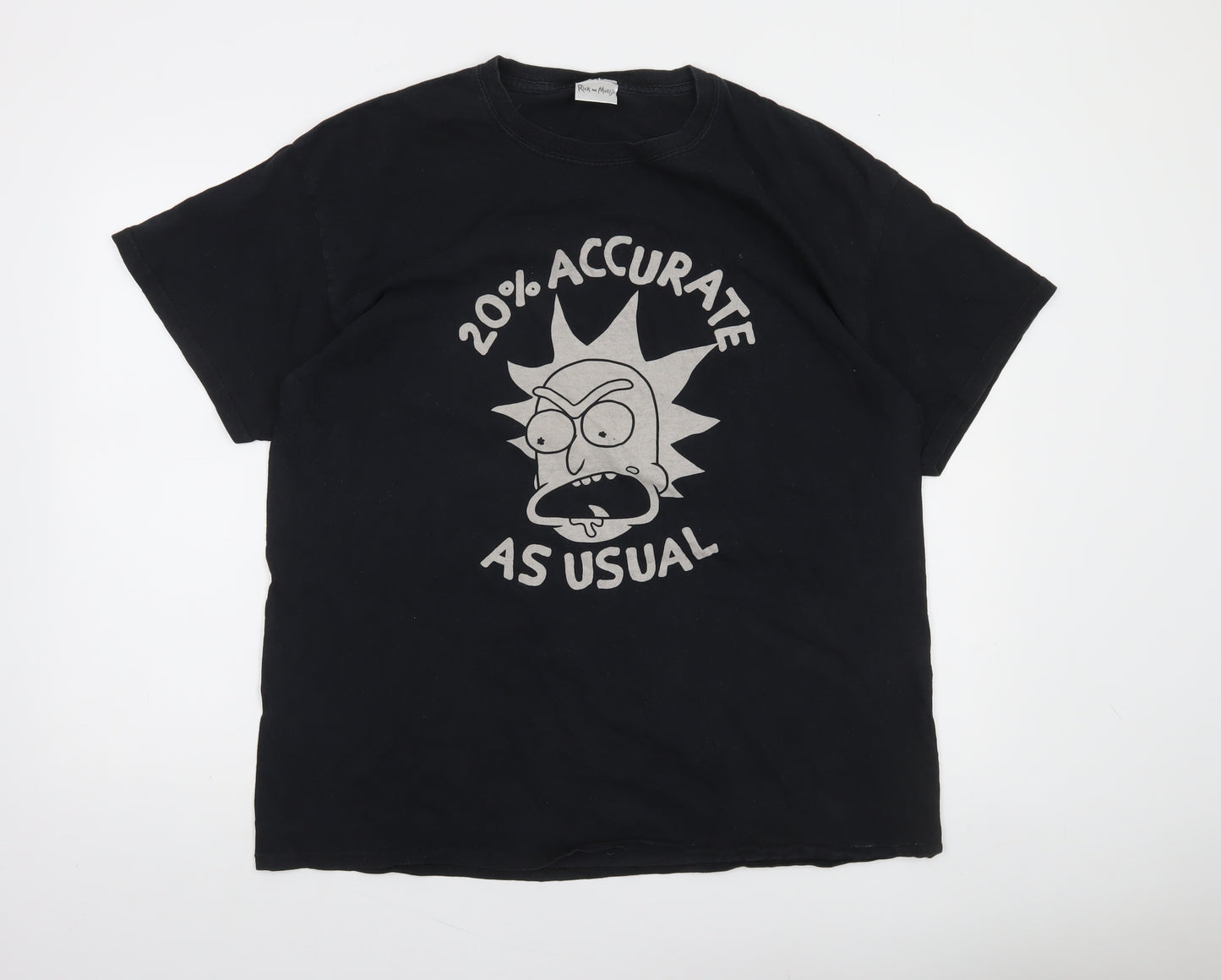 Rick and Morty Men's Black XL Graphic Funny Cartoon T-Shirt