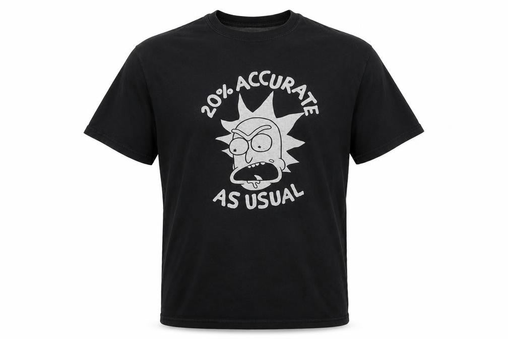 Rick and Morty Men's Black XL Graphic Funny Cartoon T-Shirt