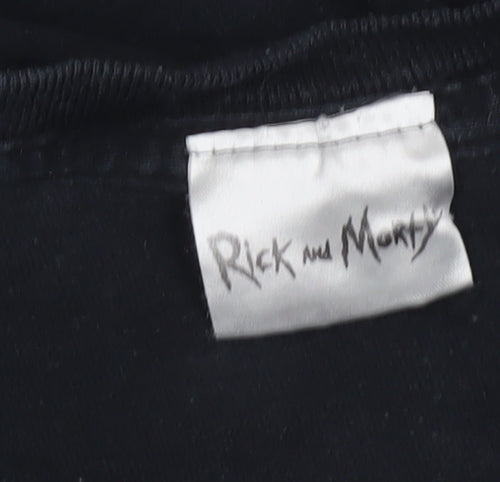 Rick and Morty Men's Black XL Graphic Funny Cartoon T-Shirt