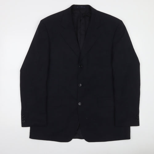 Burton Men's Black 42R Wool Blend Classic 3-Button Blazer