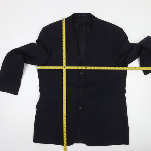 Burton Men's Black 42R Wool Blend Classic 3-Button Blazer