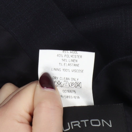Burton Men's Black 42R Wool Blend Classic 3-Button Blazer