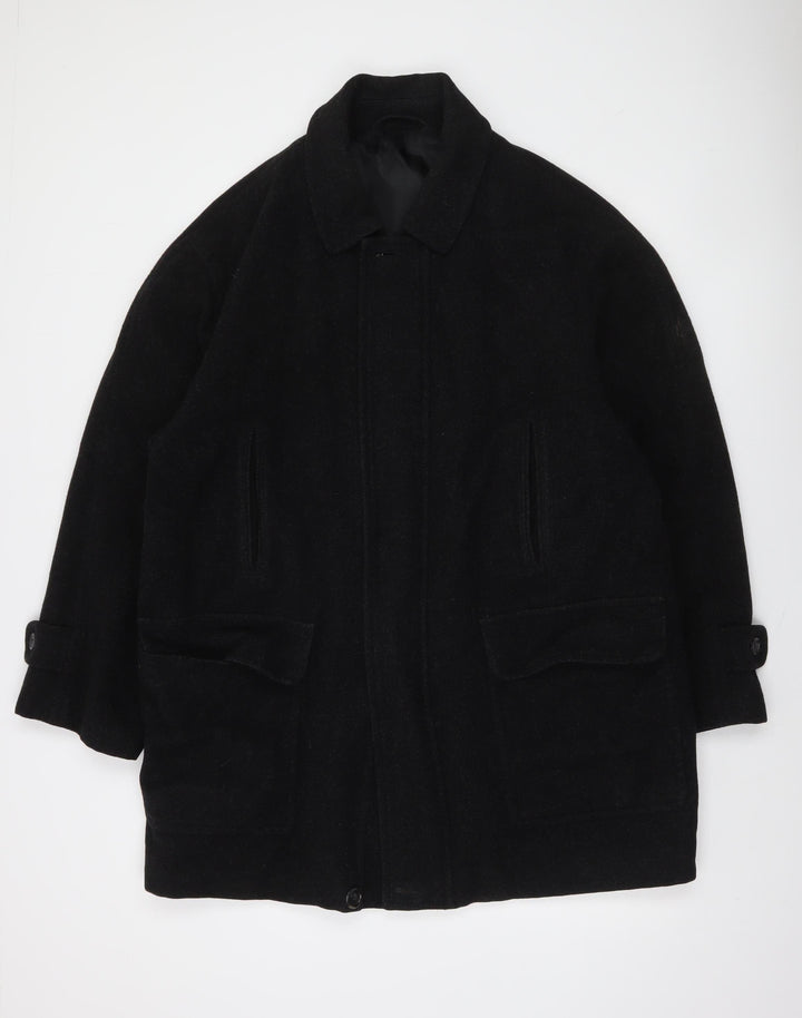 Marks and Spencer Men's Black Wool Overcoat Medium 38-40" Classic Fit