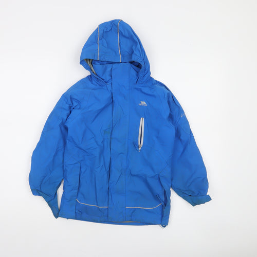 Trespass Boys Blue Waterproof Hooded Rain Jacket 5-6 Years