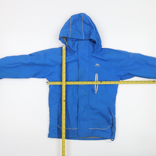 Trespass Boys Blue Waterproof Hooded Rain Jacket 5-6 Years