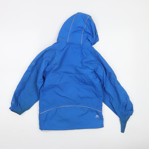 Trespass Boys Blue Waterproof Hooded Rain Jacket 5-6 Years