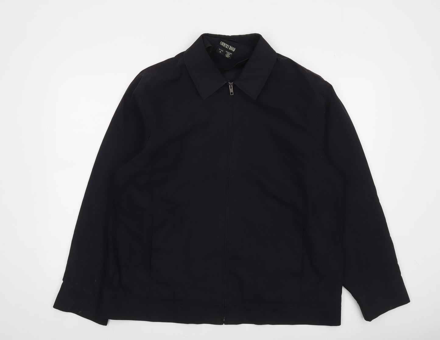 Country Road Men's Black XL Cotton Blend Zip-Up Casual Jacket