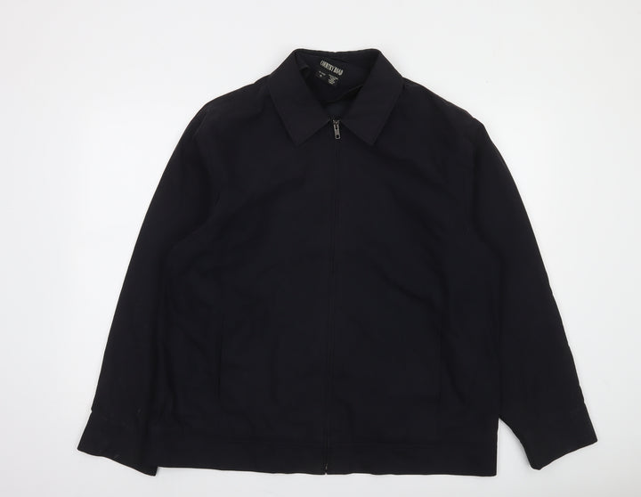 Country Road Men's Black XL Cotton Blend Zip-Up Casual Jacket
