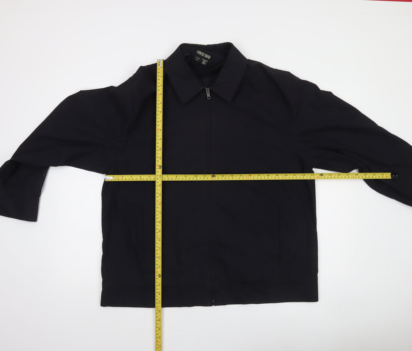 Country Road Men's Black XL Cotton Blend Zip-Up Casual Jacket