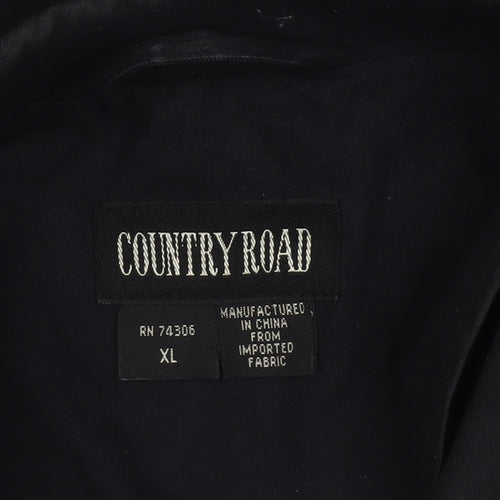 Country Road Men's Black XL Cotton Blend Zip-Up Casual Jacket