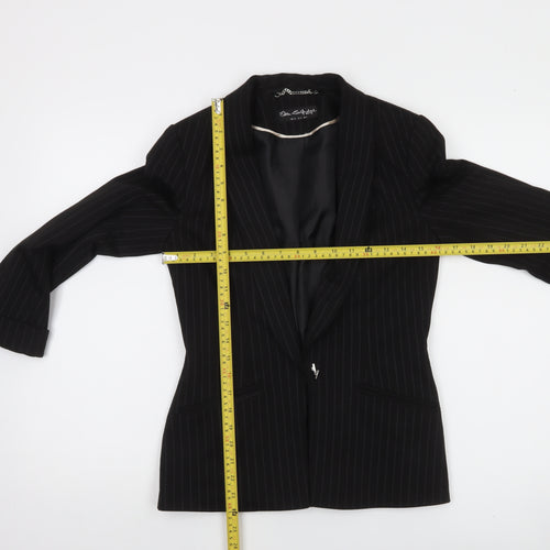 Miss Selfridge Women’s Black Pinstripe Slim Fit Blazer Size 8