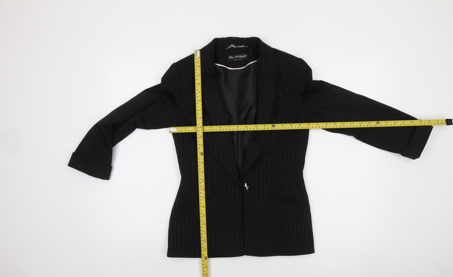 Miss Selfridge Women’s Black Pinstripe Slim Fit Blazer Size 8