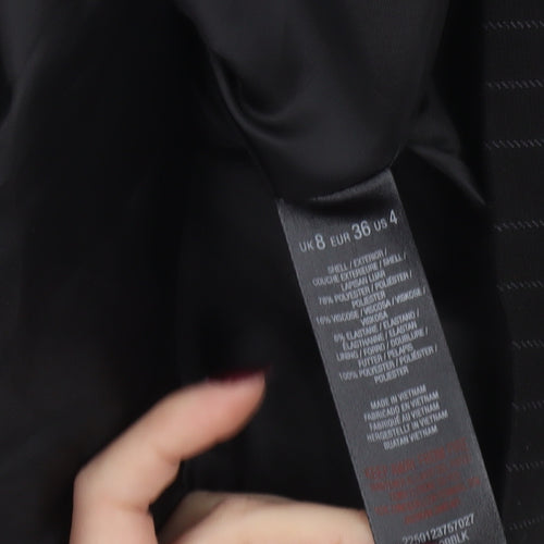 Miss Selfridge Women’s Black Pinstripe Slim Fit Blazer Size 8