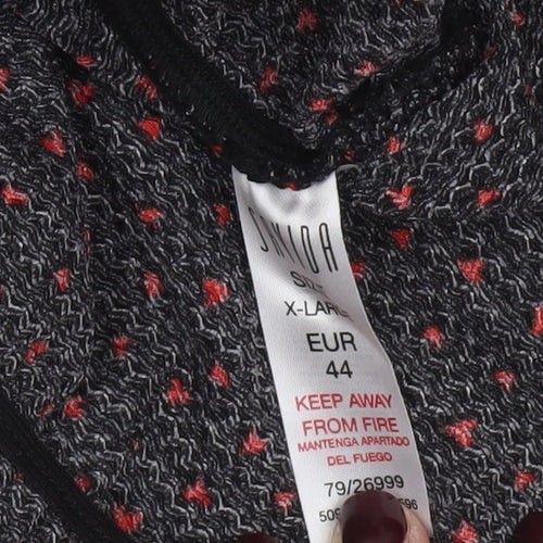 Sinsay Women's Black Red Polka Dot Long Sleeve Blouse Size 16
