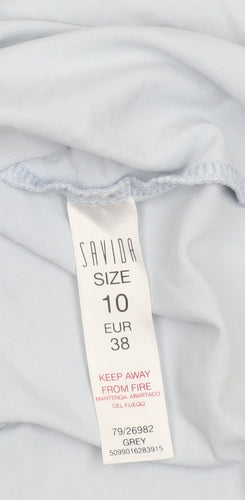 Savida Women's Grey Short Sleeve Fitted T-Shirt Size 10
