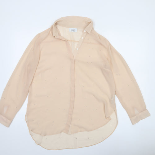 Wallis Petite Women’s Beige Sheer Chiffon Blouse M