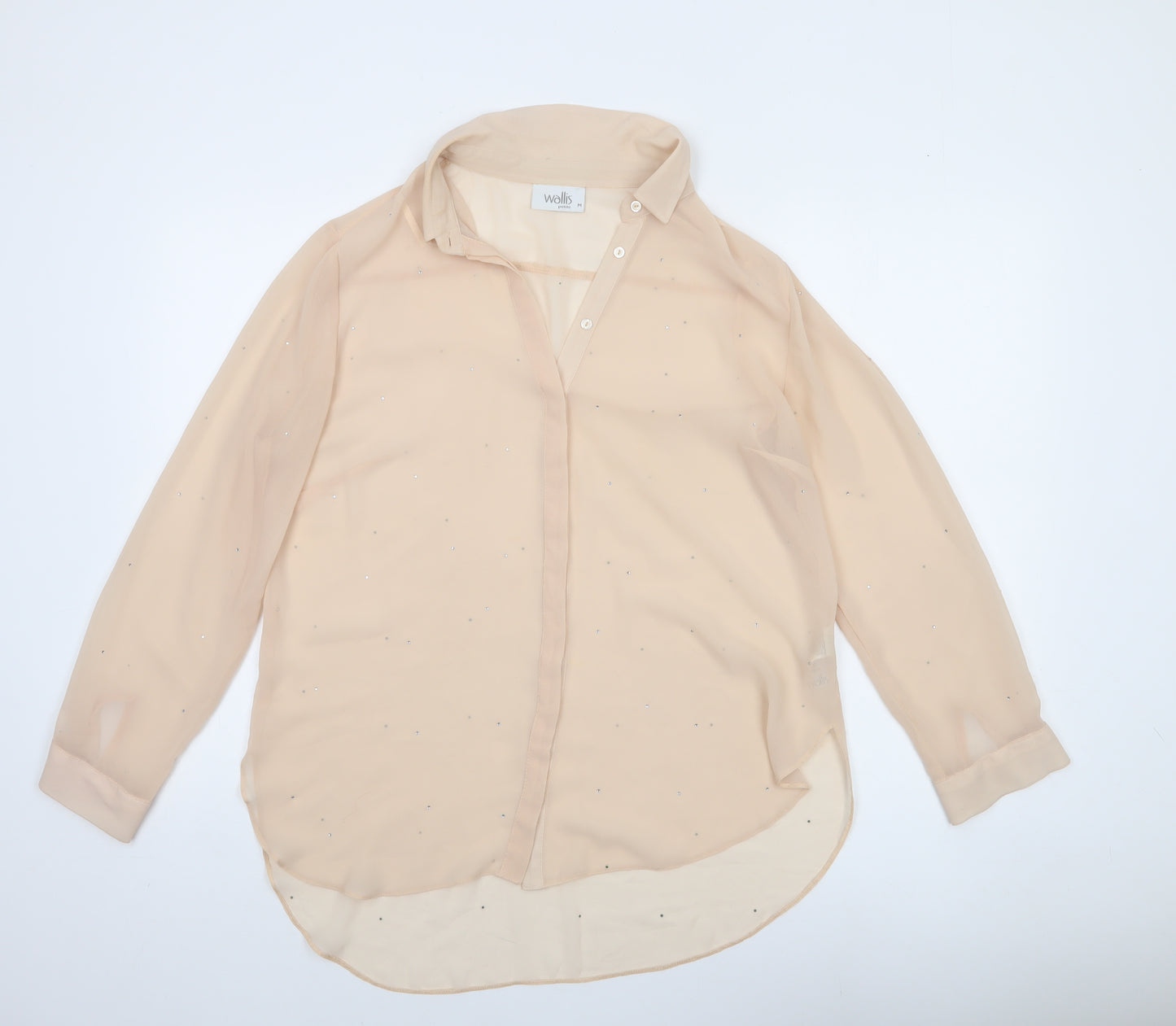 Wallis Petite Women’s Beige Sheer Chiffon Blouse M