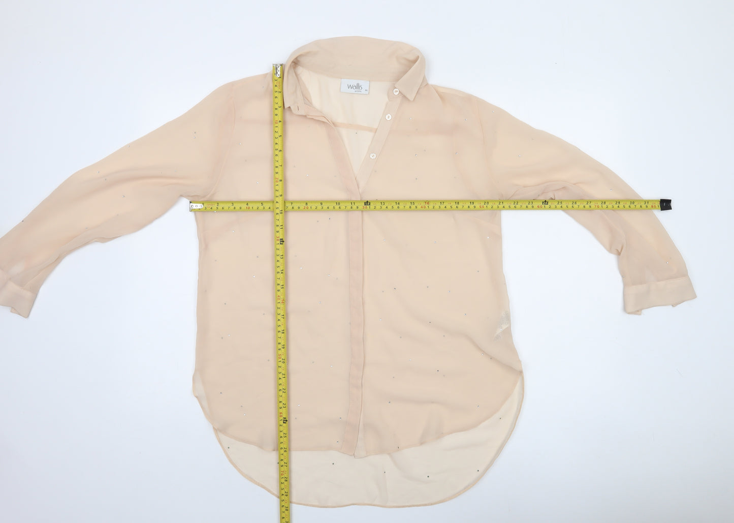 Wallis Petite Women’s Beige Sheer Chiffon Blouse M