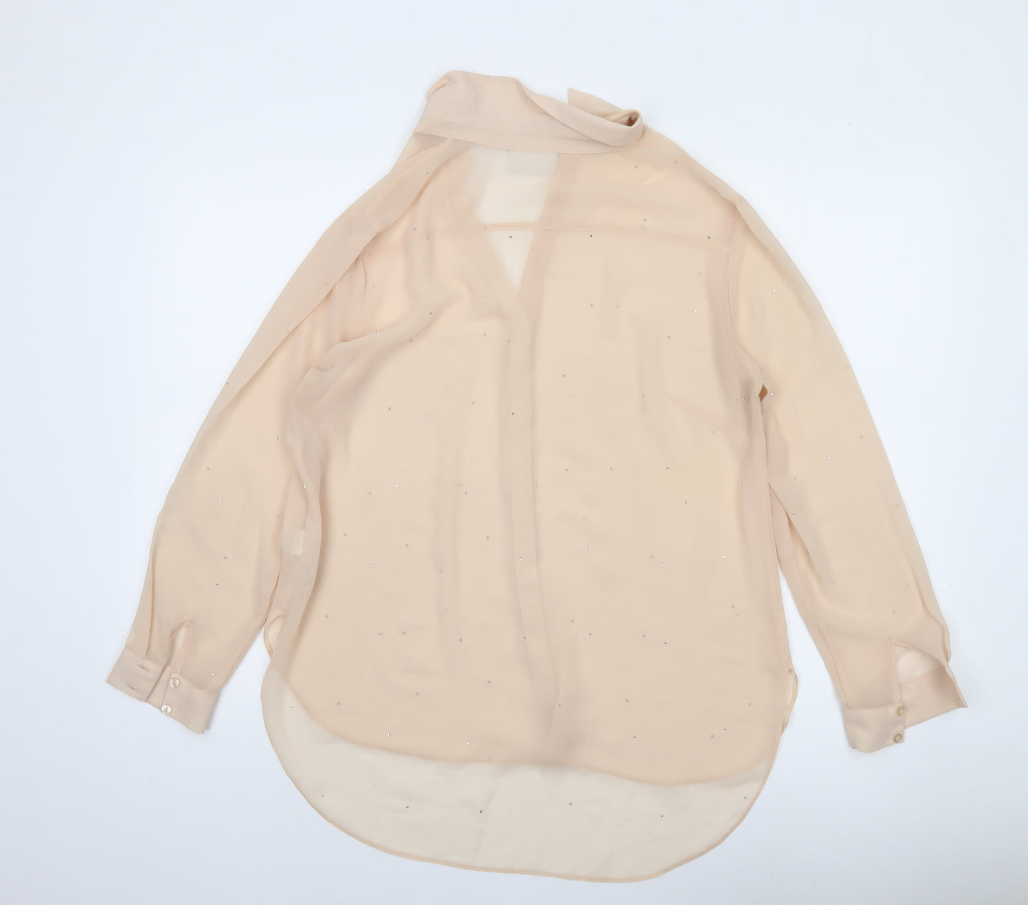 Wallis Petite Women’s Beige Sheer Chiffon Blouse M