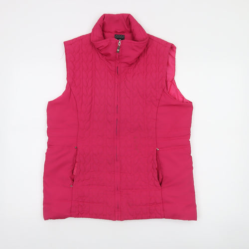Voulez Vous Women Pink Quilted Sleeveless Waistcoat M