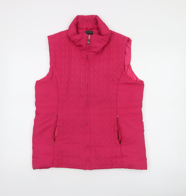 Voulez Vous Women Pink Quilted Sleeveless Waistcoat M