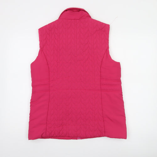 Voulez Vous Women Pink Quilted Sleeveless Waistcoat M