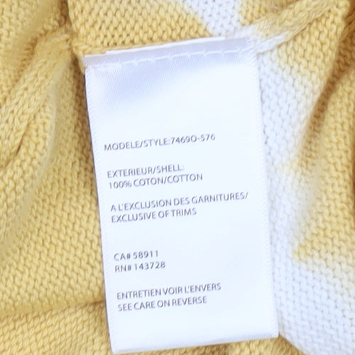 Tribal Jeans Women's Yellow Cotton Sunkissed Crew Neck Pullover Jumper M