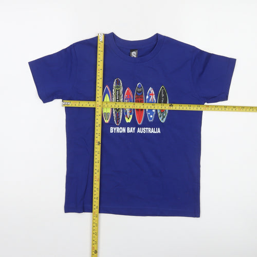 S Designs Boys Blue Byron Bay Australia Graphic T-Shirt Size 8 Cotton