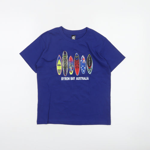 S Designs Boys Blue Byron Bay Australia Graphic T-Shirt Size 8 Cotton