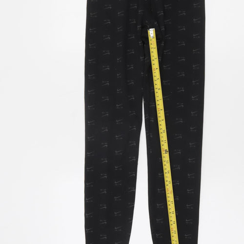 Nike Women Black XS Air Print Cotton Blend Leggings Activewear