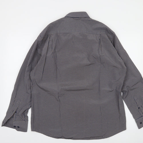 Marco Company Men's Blue Check Long Sleeve Button-Up Shirt XL