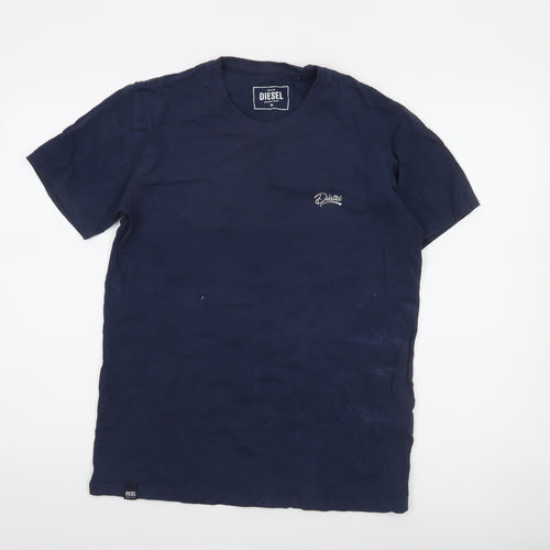 Diesel Mens Navy Blue Crew Neck Cotton Short Sleeve T-Shirt M