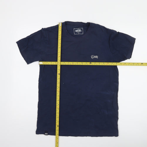 Diesel Mens Navy Blue Crew Neck Cotton Short Sleeve T-Shirt M