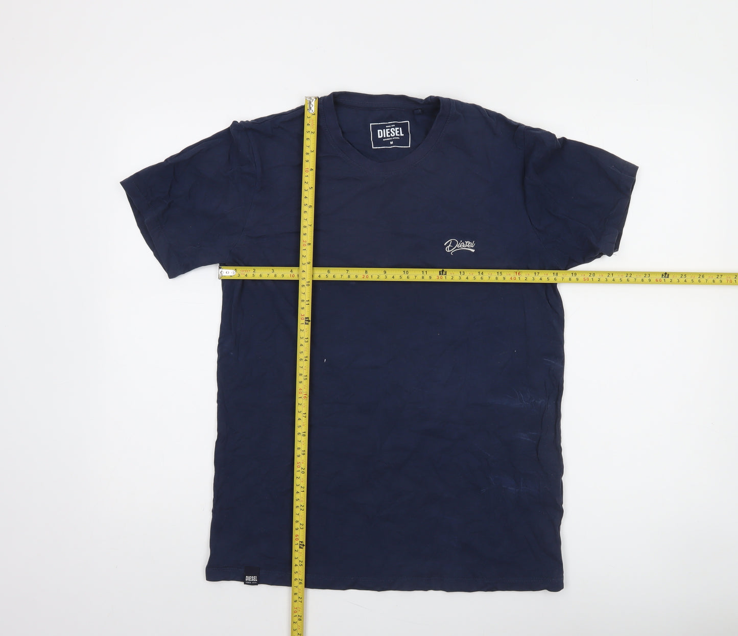 Diesel Mens Navy Blue Crew Neck Cotton Short Sleeve T-Shirt M